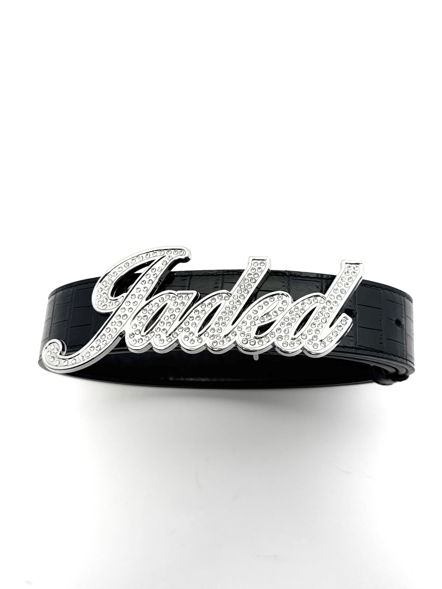 Black Jaded Croc Belt