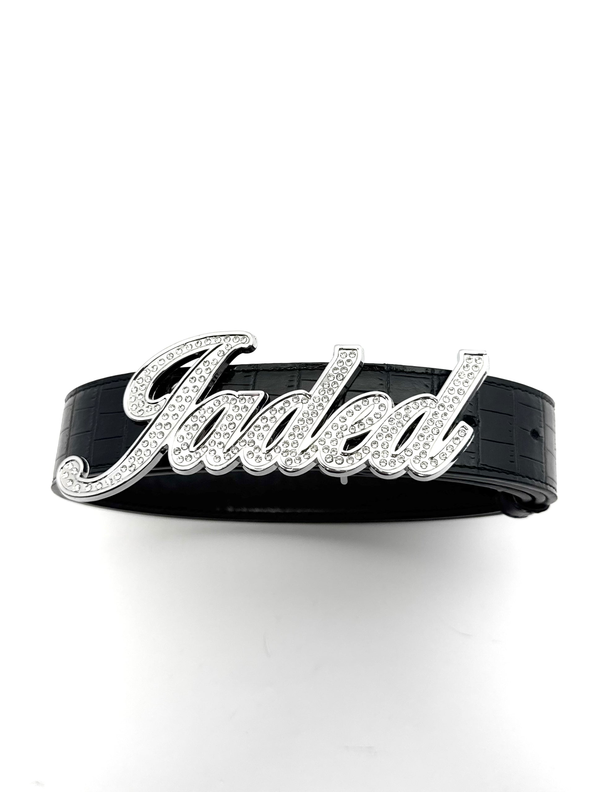 Black Jaded Croc Belt